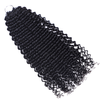 Produsen Grosir 12A Rambut Remy Virgin Baru Ekstensi Rambut Ujung Bulu Tip Crochet Kepang Bundel Rambut Asli Alami untuk Wanita