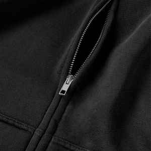 Sweat à capuche oversize avec fermeture éclair, sweat-shirt streetwear personnalisé avec broderie, uni, 400GSM, molleton lourd, pour homme, automne, 100% coton - Product Image 4