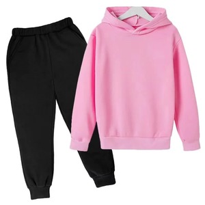 Vêtements de sport décontractés 2 pièces pantalons pulls à capuche costumes pour garçons filles enfants mode hiver vêtements de sport survêtements enfants solides - Product Image 6