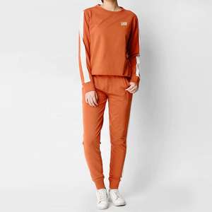 2024 nouveau Style dernière mode dames Jogging deux pièces survêtement ensemble Logo personnalisé costume de sport en gros couleur unie survêtement - Product Image 1