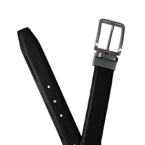 Ceinture profilée en cuir imprimé noir avec boucle en alliage avec personnalisation du fournisseur de gros - Product Image 1