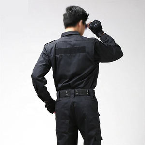 Nueva Llegada 2026, Uniforme de Guardia de Seguridad Personalizado de Fábrica, Conjunto de Camisa y Pantalón de Manga Corta, Tejido de Verano, Color Negro - Product Image 3