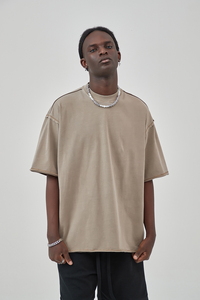 Camiseta lavada con ácido para hombre, ropa de calle, piedra negra, Retro, 100% algodón, camisetas en blanco, camiseta Vintage de gran tamaño personalizada - Product Image 6