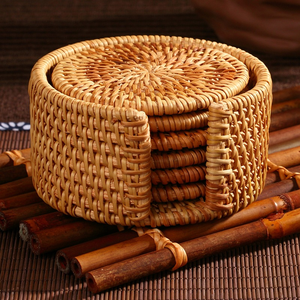 Posavasos Redondos de Ratán y Yute Tejidos a Mano, Ecológicos, Clásicos, de 10 mm de Grosor, de Alta Calidad, para Hoteles, Cerámica y Mesas del Hogar - Product Image 5