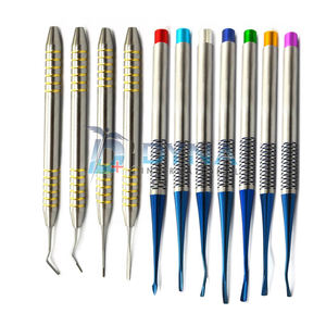 Juego de alta calidad de 11 Uds. Extracción manual de dientes eléctricos elevadores PDL periotomo instrumentos quirúrgicos dentales dorados - Product Image 4