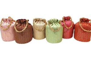 Indian <b>Wedding</b> Favor <b>Handbag</b> Clutch Potli Bag Pouches Women Ladies Girls Return Gift Festival Favors Matka Tote Bag - Product Image 4