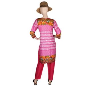 Traje de dos piezas estampado para mujer - Rosa - Product Image 4