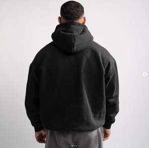 Sudaderas con capucha y cremallera completa con logotipo personalizado, sudaderas 100% algodón para hombres y mujeres, diseño liso en blanco con serigrafía - Product Image 3