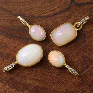 Collar con colgante de ópalo etíope de fuego natural, joyería de piedras preciosas hechas a mano, collar de cristal multifuego, regalo para ella - Product Image 1