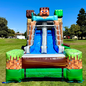 Combo château gonflable <span class=keywords><strong>Minecraft</strong></span>, château gonflable commercial avec toboggan pour enfants - Product Image 6