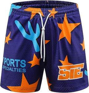 กางเกงขาสั้นวิ่งลำลองสำหรับผู้ชาย5นิ้วแบบมีตาข่ายระบายอากาศพิมพ์ลายซับลิเมชันออกแบบโลโก้ได้ตามต้องการ - Product Image 5