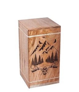 Handcrafted Mountain <b>Wooden</b> <b>Urns</b> <b>for</b> Human <b>Ashes</b> Adult Large - Biker Cremation <b>Urn</b> <b>for</b> <b>Ashes</b> - Burial <b>Urn</b> <b>for</b> Columbarium - Product Image 2