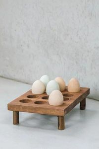 Long Wooden <b>Egg</b> Tray for 6 <b>Eggs</b> Acacia Mango Wood Natural Kitchen Storage Holder Sustainable <b>Egg</b> Tray Organizer - Product Image 2