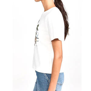 100% Cotton Hip-Hop Style Short Sleeve <b>Women's</b> T-Shirt Custom Embroidered Light <b>Thermal</b> Print Design Woven Summer Short <b>Tops</b> - Product Image 4