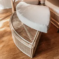 Ensemble de table à manger inclinable de qualité supérieure et 4 chaises pliantes en rotin naturel pour enfants, appartement, hôtel et villa