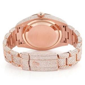 Full Iced Out GRA certificado Moissanite Rose Gold Tone Watch para hombres de lujo personalizado al por mayor relojes de alta calidad - Product Image 2