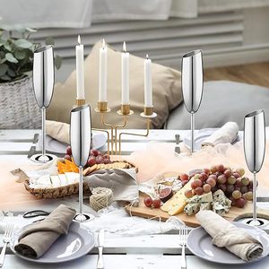 Sublimation vierge bricolage gobelets à vin en acier inoxydable Champagne et argent isolé gobelet verre à vin en gros verre solide vin - Product Image 6