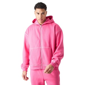 Nouvelle Arrivée Survêtements Homme Coupe Slim Entièrement Zippés Grande Taille 380 Gsm Coton Uni Design Personnalisé Prix Usine Vente en Gros - Product Image 6