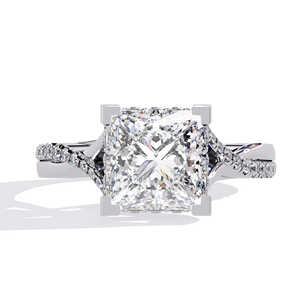 Vente en gros de bague en diamant de laboratoire taille princesse certifiée IGI couleur D E bague de fiançailles en or massif 14 carats pour femme personnalisable - Product Image 6