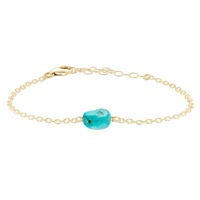 Chaîne enroulée en fil d'argent sterling 925 faite à la main Bracelet turquoise brut minimaliste pour femmes et enfants
