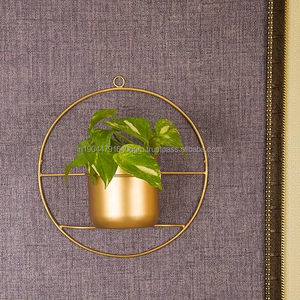 Hot Sale Metal Gold <b>Wall</b> Planter for Living Room Balcony Patio Garden - Product Image 2