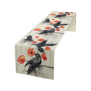 Chemin de table de mariage de luxe Offre Spéciale coton pur de meilleure qualité avec broderie de conception de fleur personnalisée - Product Image 4