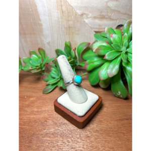 Scott Skeets Royston Turquoise & 18K Rose Gold Plated Sterling Silver <b>Adjustable</b> Stainless Steel <b>Ring</b> with Bezel Inlay Setting - Product Image 2
