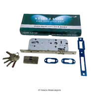 Corps de serrure à mortaise robuste de haute qualité avec cylindre et 5 clés |   Serrure de porte haute sécurité 75 mm pour portes en bois