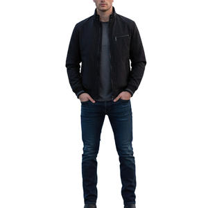 Veste bomber en toile vintage pour homme, style streetwear moderne, avec fermeture éclair et ceinture côtelée, confortable - Product Image 2