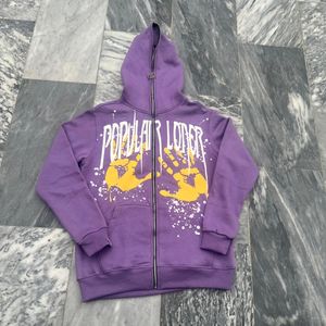 Sweat à capuche à fermeture éclair imprimé de logo personnalisé lourd 100% coton brodé pour la conception d'impression bouffante avec fermeture éclair - Product Image 2