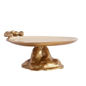 Wholesale Golden Metal <b>Cake</b> <b>Stand</b> for Weddings & Events, Wholesale Single <b>Tier</b> Dessert Display Holder for Bakery & Table Decor - Product Image 5