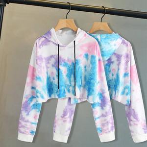 Otoño primavera alta calidad tejido e impreso mujeres sudaderas con capucha prendas de vestir personalizado Crop Top Sudadera con capucha Unisex - Product Image 6