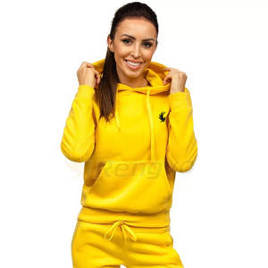 Nouvelle mode pour femmes décontracté respirant grande taille survêtement ensemble simple uni jaune pour la saison d'automne - Product Image 5