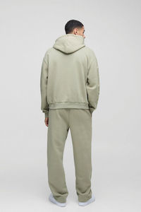 Ensemble de survêtement chaud en coton 100% avec capuche, sweat-shirt ample à broderie 3D en forme de croix, style streetwear, en solde - Product Image 2