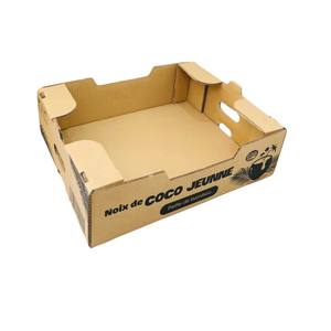 กล่องกระดาษถาดกระดาษลูกฟูกรีไซเคิลได้เป็นมิตรกับสิ่งแวดล้อมพร้อมฉลากกำหนดเองสำหรับบรรจุภัณฑ์ผลไม้สด - Product Image 4