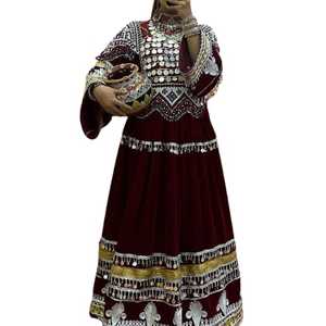 Precio negociable Vestidos vintage afganos Vestido kuchi afgano de material de terciopelo más vendido disponible en colores y diseños personalizados - Product Image 1
