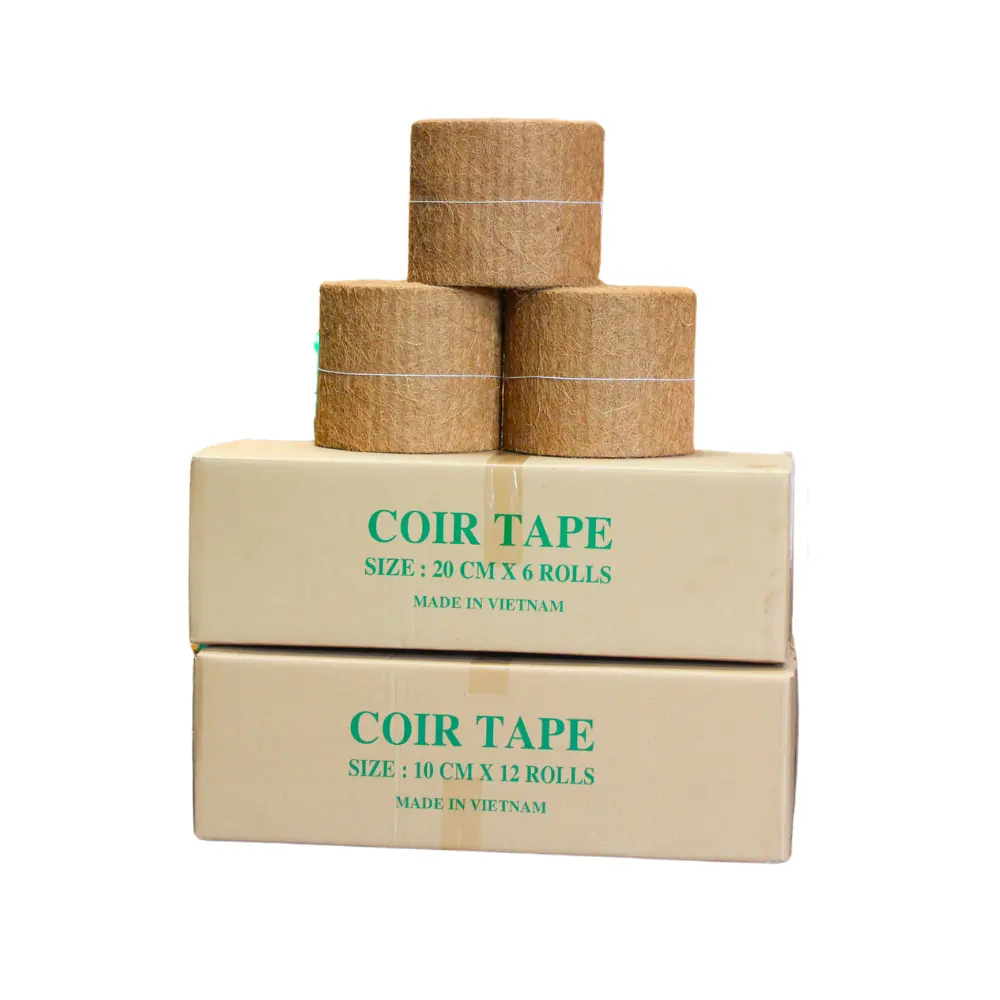 Milieuvriendelijk Materiaal Kokosnoot Coir Tape Met 6-12 Roll/Carton Lichtbruine Kleur Kokosvezel Gemaakt In Vietnam