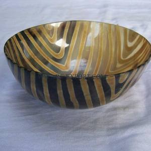 Ice Cream Serving Bowl With Two Spoon Buffalo Horn Server Ware Bowl and Dish Home Dining Table Finest Quality <b>Food</b> Mixing Bowl - Product Image 3