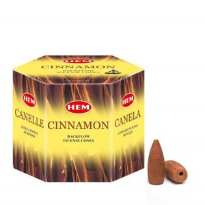Conos de incienso de reflujo de canela HEM 40 conos aromáticos para fuente de humo de cascada fragancia dulce y picante para relajación - Product Image 1