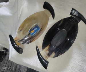 Cuenco de cuerno de búfalo hecho a mano de alta calidad, utensilios de cocina para servir cuencos de cuerno de buey con mango, cuerno de material Natural para grandes y pequeños - Product Image 2
