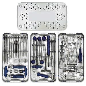 ชุดเครื่องมือศัลยกรรมกระดูกสันหลังส่วนอก-หลัง ระบบสกรูเพดิเคิล ทำจากสแตนเลส สำหรับการผ่าตัดแบบลดขนาด/มาตรฐาน - Product Image 1