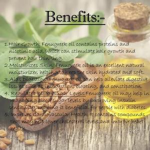 Envasado al por mayor de aceite natural de fenogreco para la piel, aceite limpiador de Trigonella Foenumgraecum, proveedor de aceite portador rejuvenecedor de la piel - Product Image 4