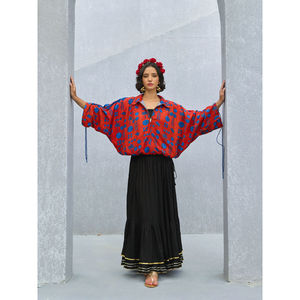 Ensemble veste bomber et jupe imprimées Leela - Ensemble décontracté en tissu tissé deux pièces - Product Image 1