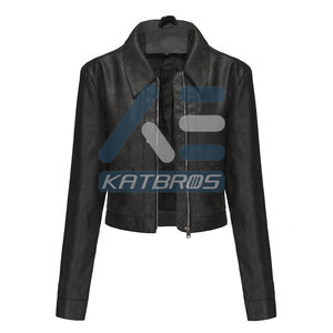 Veste en cuir véritable élégante pour femme, style moderne, doublure chaude de haute qualité, coupe élégante, vêtement urbain élégant - Product Image 2