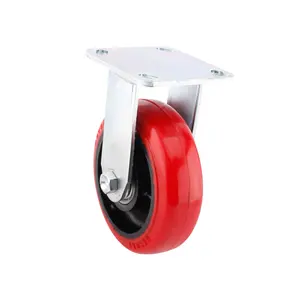 Medium Duty Wheel Castors Rigid Mounting In Stock Pu Cast Iron 300Kg 450Kg Capacity Carton Packing Herdar Vietnam Wholesaler