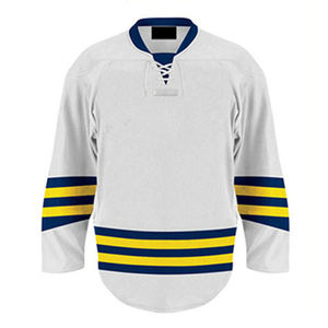 ชุดเสื้อฮอกกี้น้ำแข็งแบบกำหนดเองพร้อมชื่อและหมายเลขผู้เล่น ทนทาน มีสินค้าพร้อมส่ง ขายดี แบบเปล่า ปรับแต่งได้ตามต้องการ สำหรับทีม OEM ผลิตจากโพลีเอสเตอร์ 100% - Product Image 4