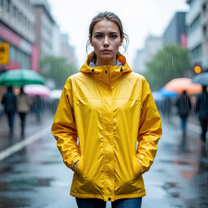 แจ็กเก็ตกันฝนมีซิปสำหรับผู้หญิงเสื้อกันฝนมีน้ำหนักเบาสำหรับปีนเขากลางแจ้ง - Product Image 5