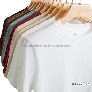 Camiseta de Cuello Redondo para Hombre, 240g, 100% Algodón, Color Sólido, Corte Regular, Sin Costuras, Antiencogimiento, Venta Caliente 2024 - Product Image 3