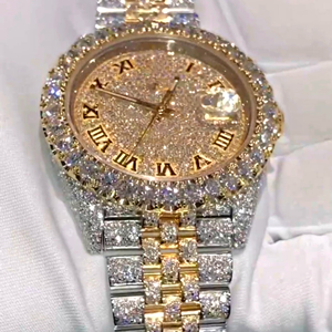 High Quality Luxury Fashion Moissanite Diamond Watch <b>White</b> <b>Gold</b> Band 20mm Mechanical Movement Colorless DEF Lab Hip Hop Style - Product Image 4