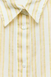 Camisa de rayas amarillas de moda para mujer con mangas largas y Parte delantera abotonada para ropa informal disponible a precios bajos - Product Image 4